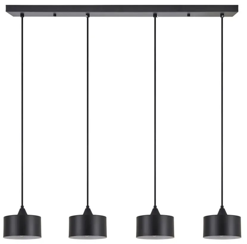 Φωτιστικό Οροφής - Ράγα Adept 77-9040 85x14x300cm 4xE27 60W Black Homelighting Metal