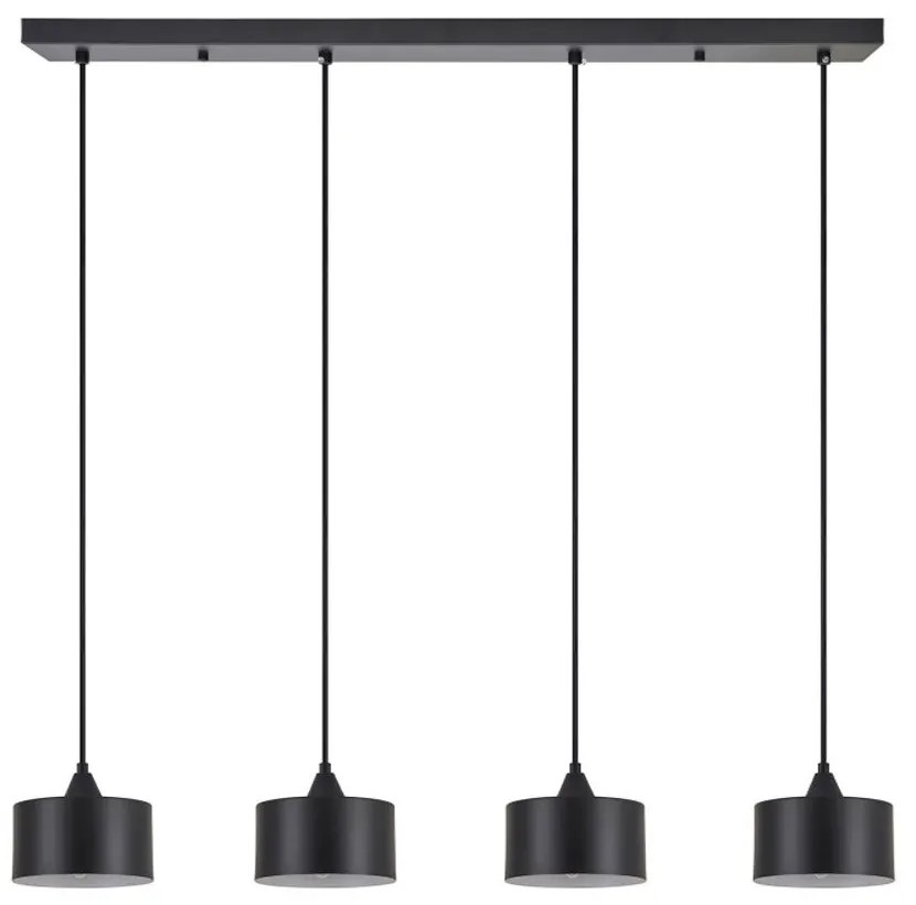 Φωτιστικό Οροφής - Ράγα Adept 77-9040 85x14x300cm 4xE27 60W Black Homelighting Μέταλλο