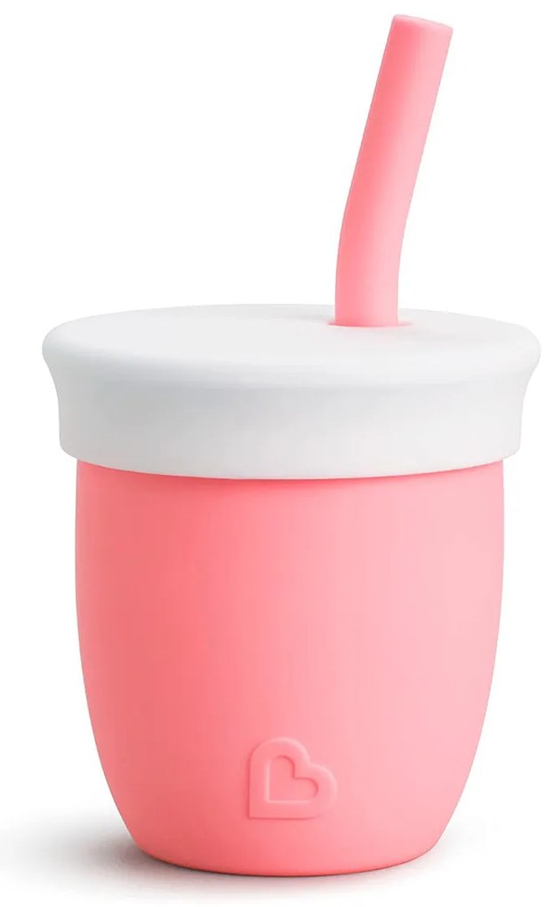 Ποτήρι Εκπαιδευτικό 118ml Με Καλαμάκι Munchkin C'Est Silicone Coral