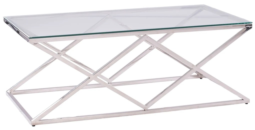 ΤΡΑΠΕΖΙ ΣΑΛΟΝΙΟΥ HOLLAND FB98624.01 ΜΕ ΓΥΑΛΙ ΚΑΙ ΒΑΣΗ ΧΡΩΜΙΟΥ 120X60Χ45 EK. 0532999