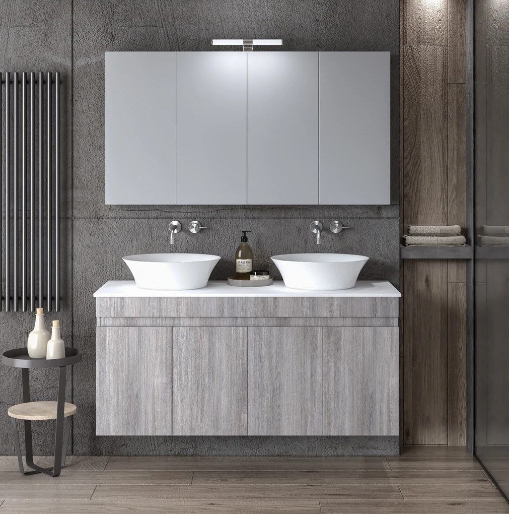ΣΕΤ ΕΠΙΠΛΟΥ OMEGA TOP DUBLE 120cm χρ.GREY OAK 9SOMTD120GO 9SOMTD120GO