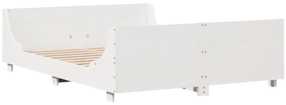 vidaXL Σκελετός Κρεβ. Χωρίς Στρώμα Λευκό 120x200 εκ Μασίφ Πεύκο