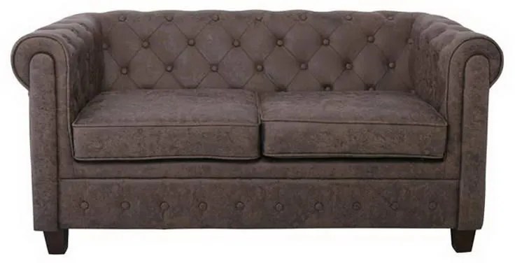Καναπές Διθέσιος Chesterfield-W Ε9420,23 153x82x80cm Antique Brown Fabric