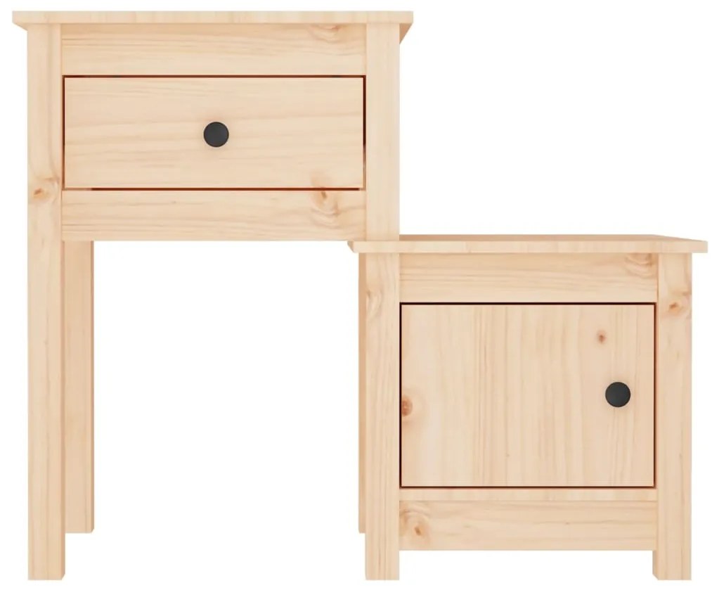vidaXL Κομοδίνα 2 τεμ. 79,5 x 38 x 65,5 εκ. από Μασίφ Ξύλο Πεύκου