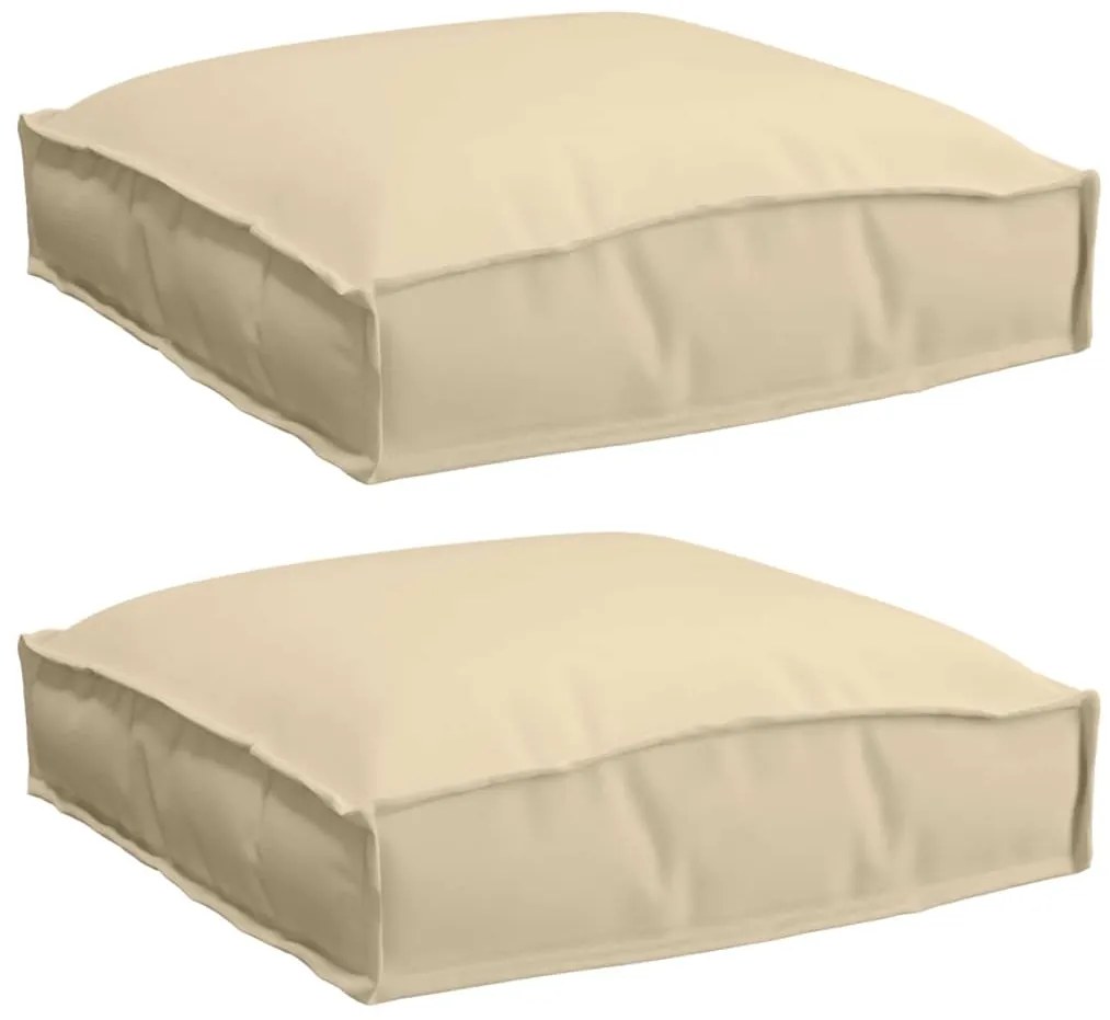 vidaXL Μαξιλάρι παλέτας για κάθισμα 2 pcs Μπεζ 40 x 40 x 8 εκ.