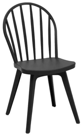 Καρέκλα Πολυπροπυλενίου 4τμχ Mirella Oval Μαύρο 47Χ54Χ91εκ.