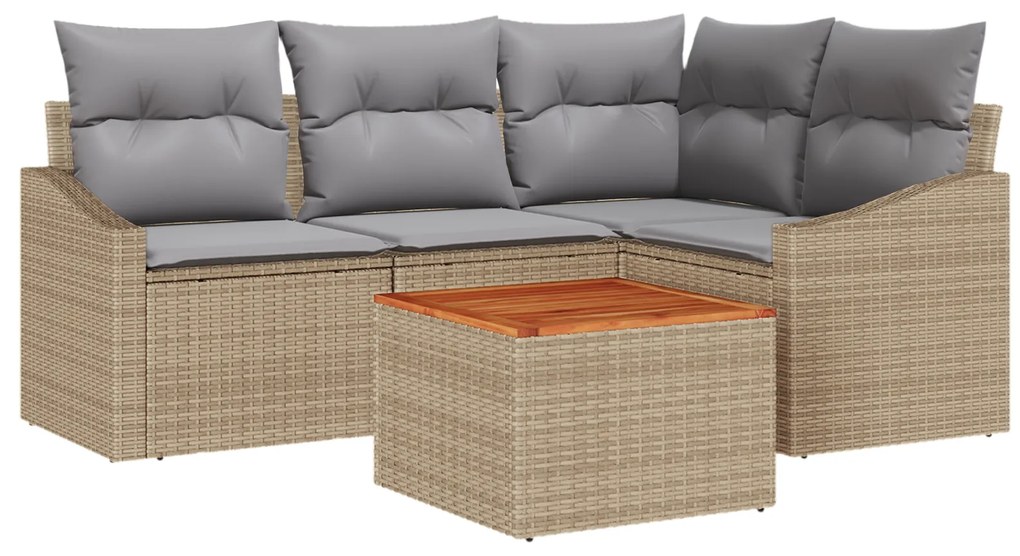 vidaXL Σετ Καναπέ Κήπου 5 pcs Μπεζ, ανοιχτό γκρι 55 x 55 x 37 εκ