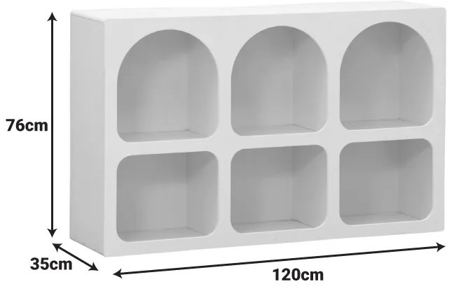 Μπουφές Emersi pakoworld με ράφια mdf σε λευκή απόχρωση 120x35x76εκ