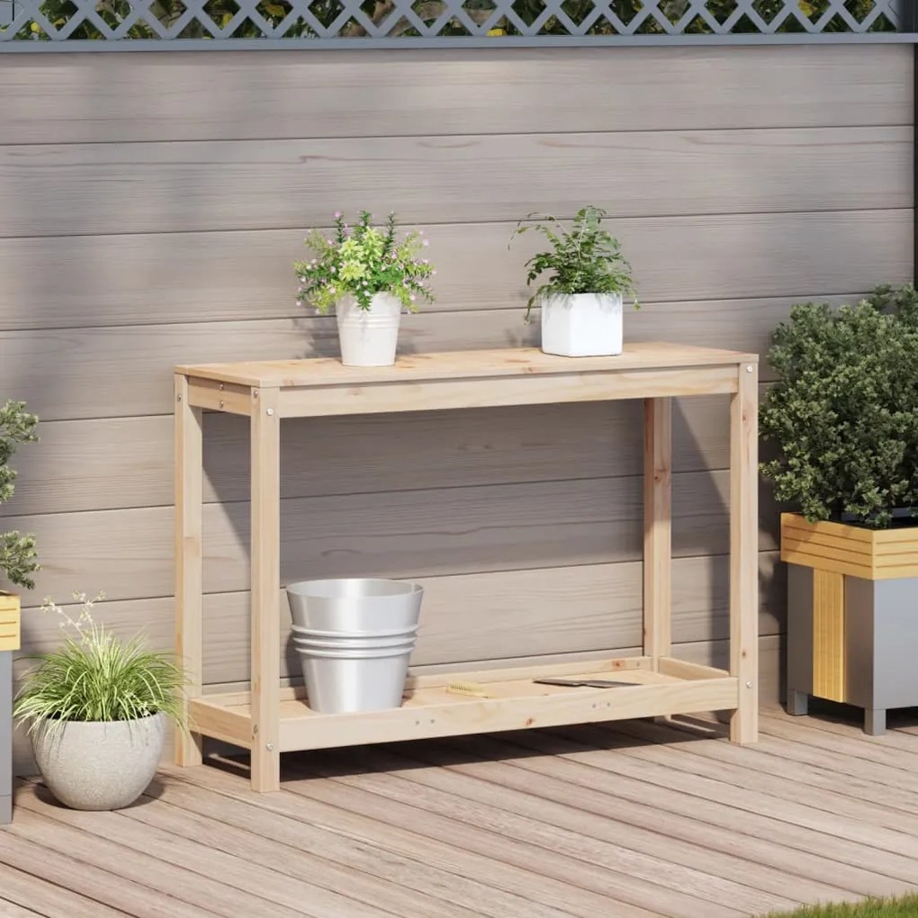 vidaXL Τραπέζι Κηπουρικής με Ράφι 108 x 35 x 75 εκ. Μασίφ Ξύλο Πεύκου