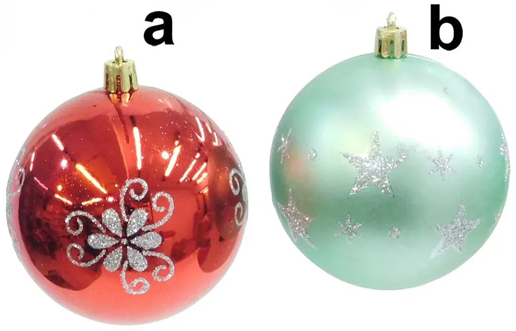 Χριστουγεννιάτικη Μπάλα με Σχέδιο Γκλίτερ 8cm σε 2 σχέδια 237402 (b)