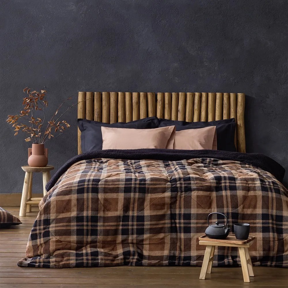 Κουβερτοπάπλωμα Madum Brown Nima Μονό 160x220cm Πολυέστερ