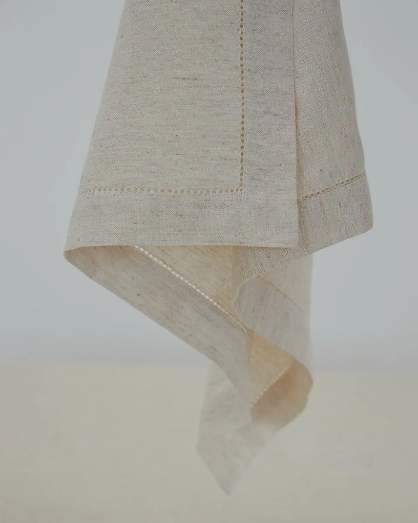Μονόχρωμη Πετσέτα Φαγητού με Αζούρ Sintra 53x53cm Natural