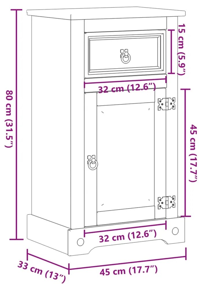 ΝΤΟΥΛΑΠΙ ΜΠΑΝΙΟΥ CORONA 45X33X80 ΕΚ. ΑΠΟ ΜΑΣΙΦ ΞΥΛΟ ΠΕΥΚΟΥ 4013400