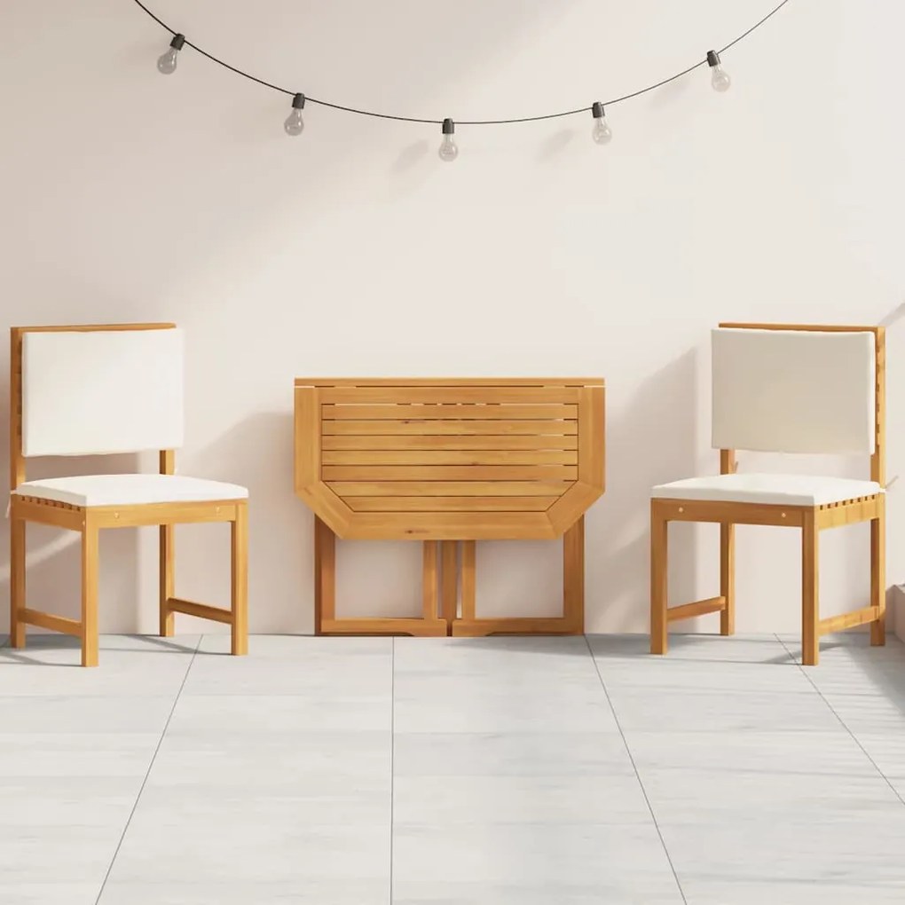 vidaXL Σετ Μπιστρό Κήπου 3 pcs Καφέ Μασίφ ξύλο ακακίας