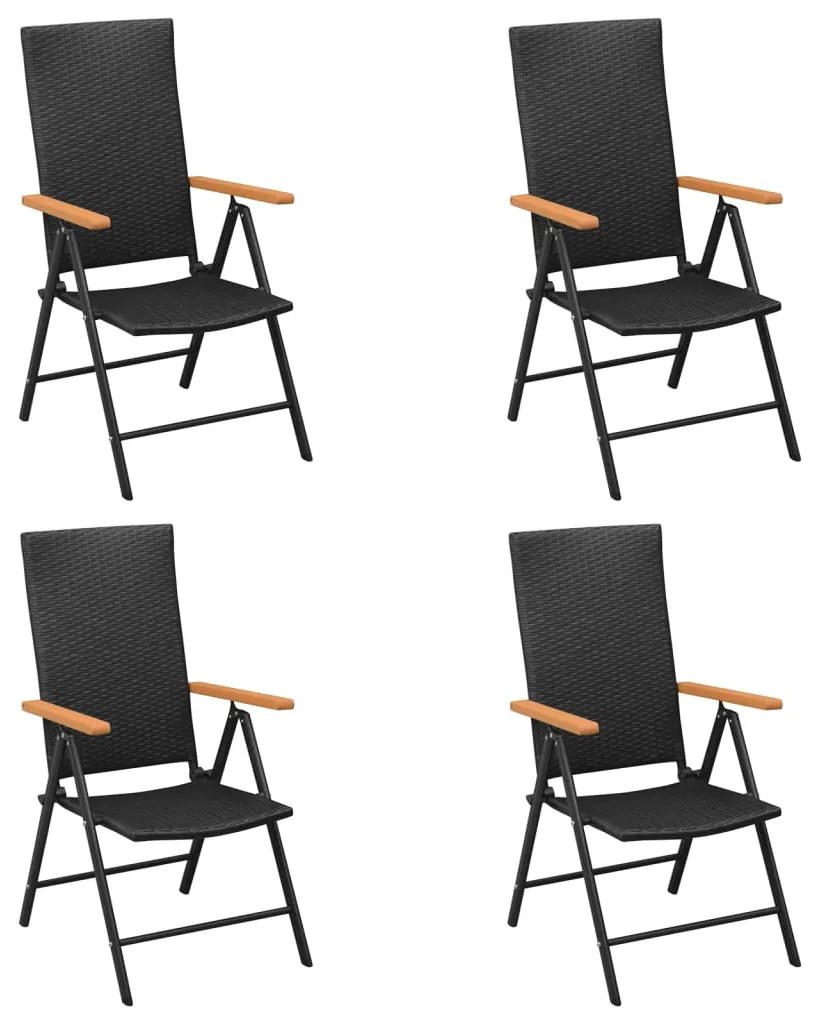 vidaXL Σετ Τραπεζαρίας Κήπου 5 Τεμαχίων Μαύρο/Καφέ από Συνθετικό Ρατάν