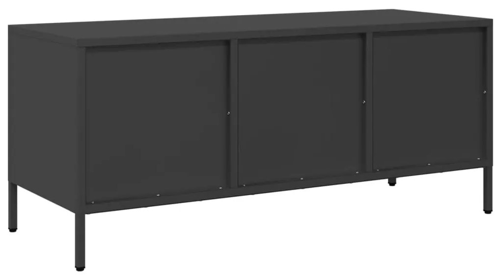 vidaXL Έπιπλο Τηλεόρασης Μαύρο 101,5x39x43,5 εκ. Ατσάλι Ψυχρής Έλασης