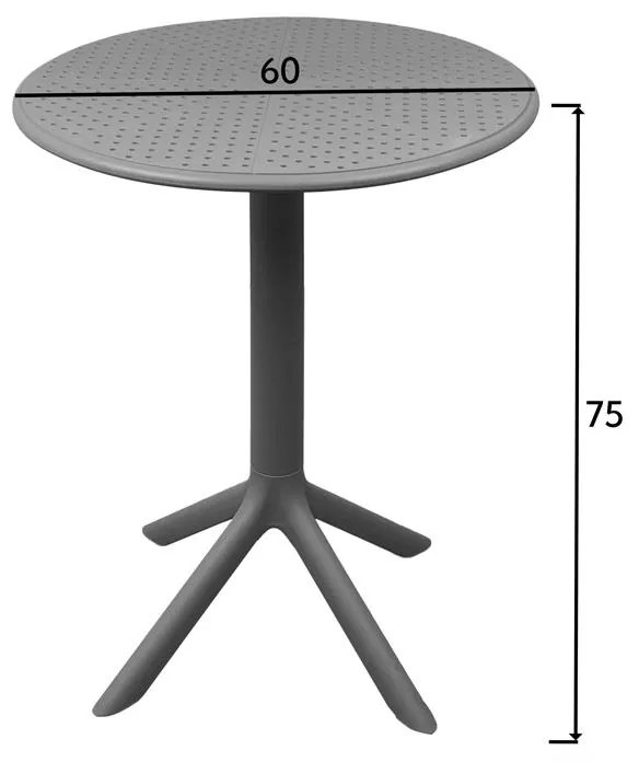 Τραπέζι Merkon pp σε λευκή απόχρωση Φ60x75εκ 60x60x75 εκ.