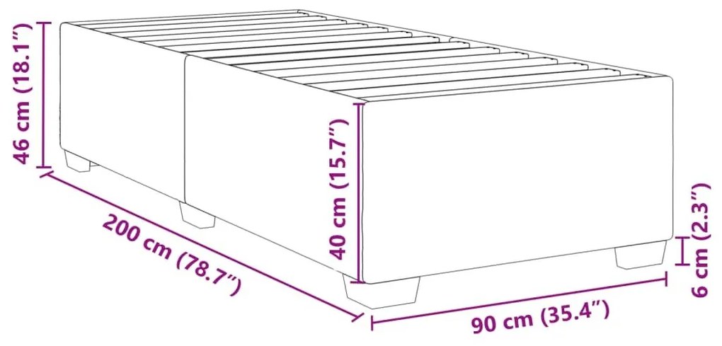 Πλαίσιο Κρεβατιού Taupe 90x200 εκ. Υφασμάτινο - Μπεζ-Γκρι