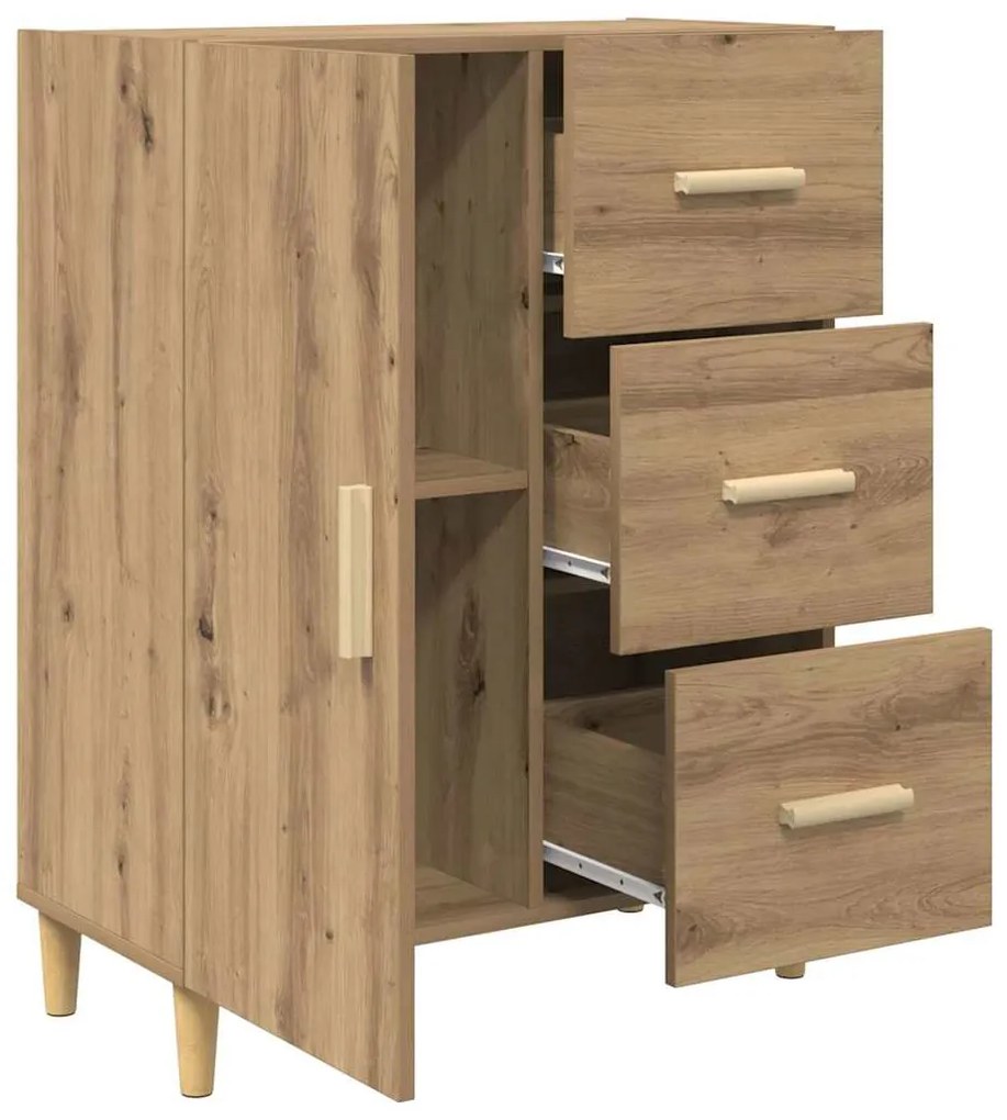 vidaXL Πλαϊνό γραφείο με συρτάρι artisan δρυς 34 x 69.5 x 90 εκ