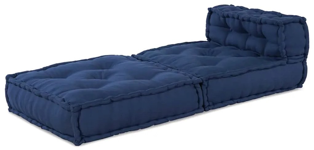 vidaXL Μοντέρνο Πουφ Ινδίγκο 70x70x54 Ύφασμα
