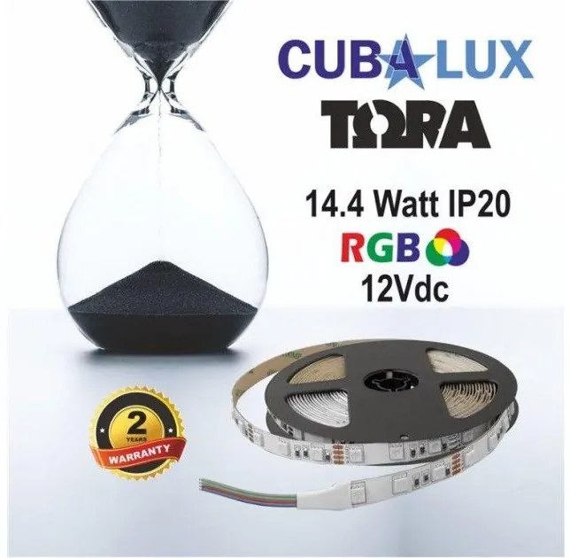 Ταινία LED 14,4W IP20 12V RGB 5M TORA 50-0032 Cubalux 500032