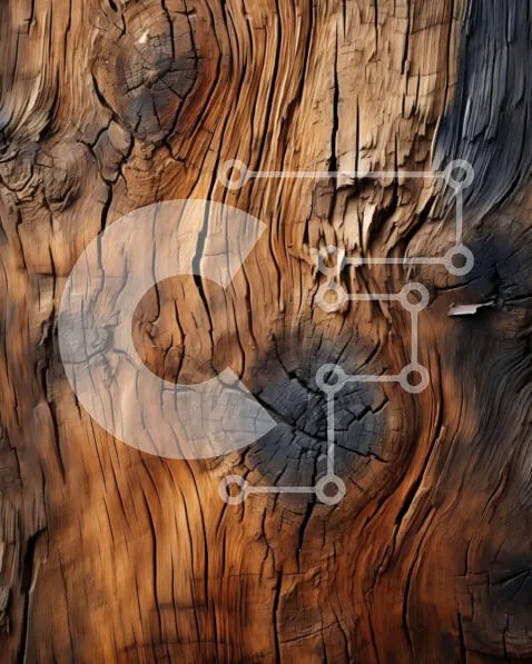 Intra Συλλεκτικό Ξύλινο Παζλ Plywood  4mm - Υφή του σκούρου ξεπερασμένου ξύλου - φωτογραφία από κοντά Σε Ξύλινο Κουτί - Διαστάσεις: 10x10 cm – 25 κομμάτια