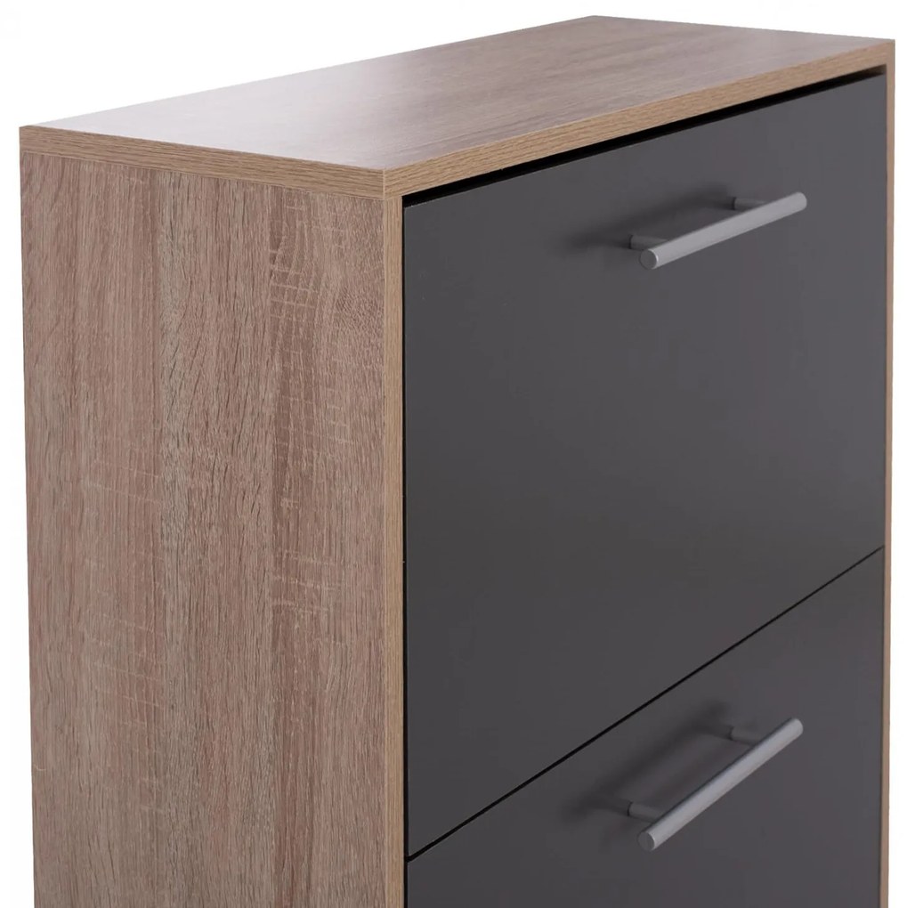 Παπουτσοθήκη Ξύλινη DAVINA C22221.04 με 3 πόρτες Sonama - Γκρί 62x24x110Υεκ. 62x24x110 εκ.