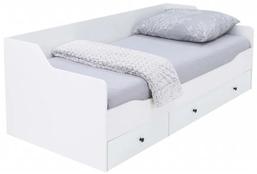 Κρεβάτι Omaha L111, Μονόκλινο, Άσπρο, 90x200, Πλαστικοποιημένη μοριοσανίδα, Τάβλες για Κρεβάτι, 94x204x75cm, 73 kg | Epipla1.gr