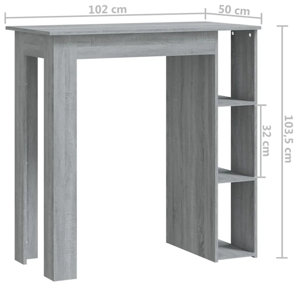 Τραπέζι Κονσόλα Γκρι Sonoma 102x50x103,5 εκ. από Επεξεργ. Ξύλο - Γκρι