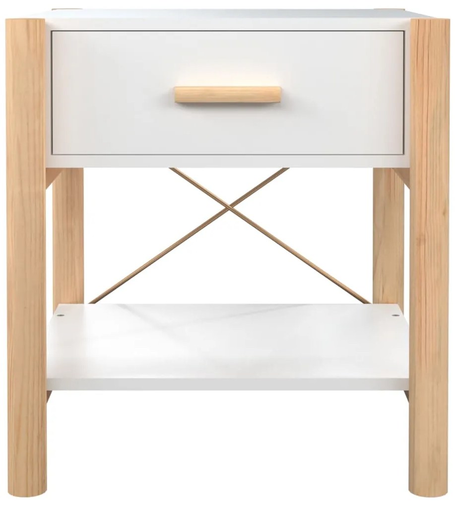 vidaXL Κομοδίνα 2 τεμ. Λευκά 42 x 38 x 45 εκ. από Επεξεργασμένο Ξύλο