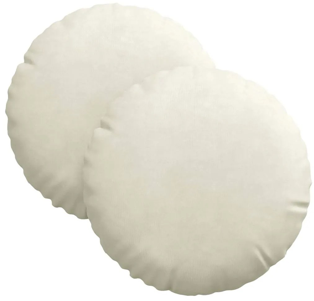 vidaXL Μαξιλάρια καθισμάτων 2 pcs Κρεμ Ø 40 x 13 εκ. Βελούδο