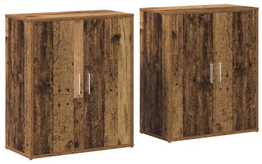 vidaXL Πλαϊνό γραφείο 2 pcs Παλιό ξύλο 60 x 31 x 70 εκ