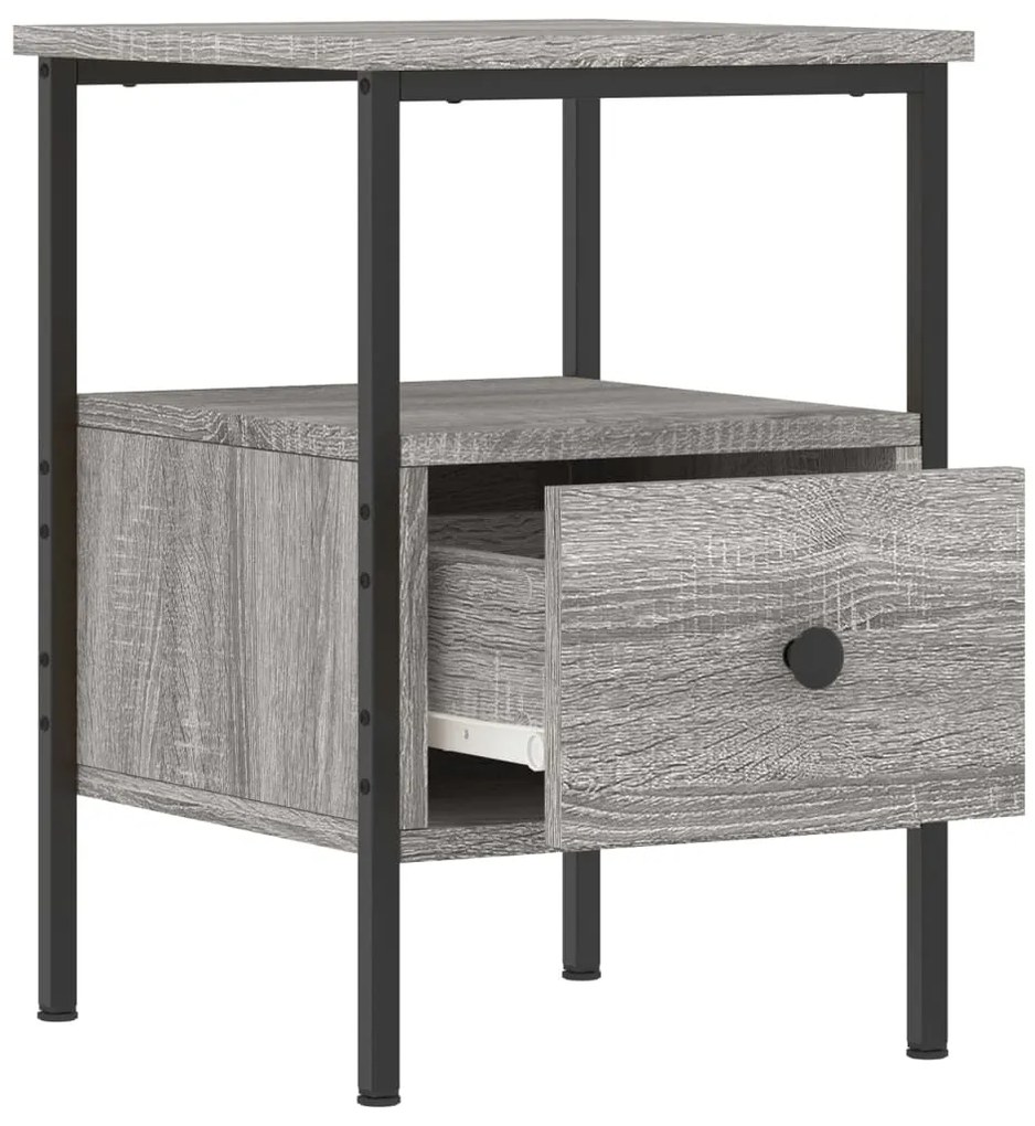 vidaXL Κομοδίνα 2 τεμ. Γκρι Sonoma 34 x 36 x 50 εκ. Επεξεργασμένο Ξύλο