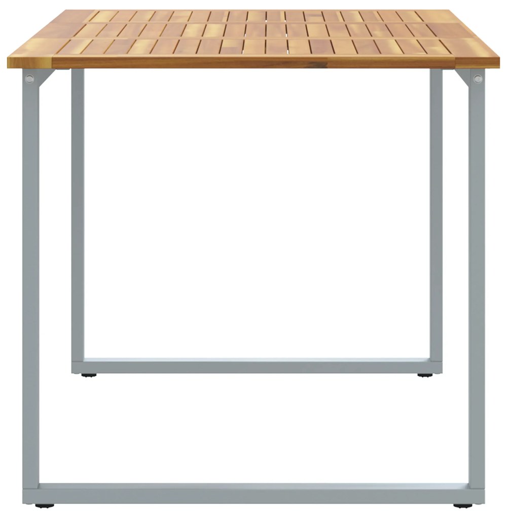 vidaXL Εξωτερικό Τραπεζάκι Φαγητού Γκρι 140x80x75 εκ. Ατσάλι & Μασίφ ξύλο ακακίας