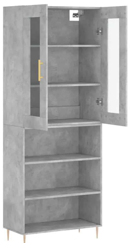 vidaXL Ντουλάπι Γκρι Σκυροδέματος 69,5x34x180 εκ. Επεξεργασμένο Ξύλο