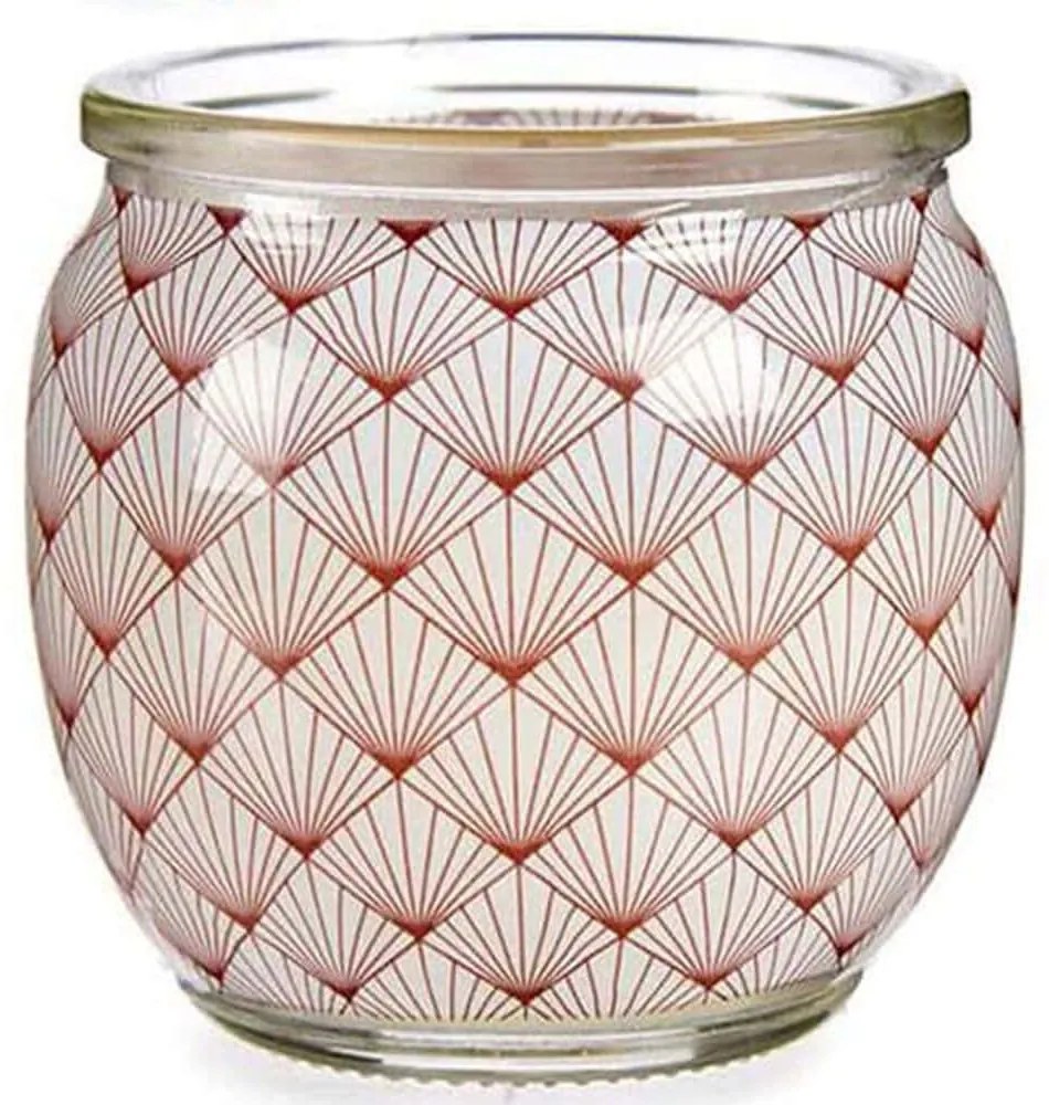 Κερί Σε Ποτήρι Coconut 029.52007 Φ7,5x6,3cm White-Red Wax,Glass