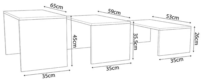 ΤΡΑΠΕΖΙ ΣΑΛΟΝΙΟΥ ALTEO PAKOWORLD ΜΕΛΑΜΙΝΗΣ OAK-ΛΕΥΚΟ 65X45X35ΕΚ