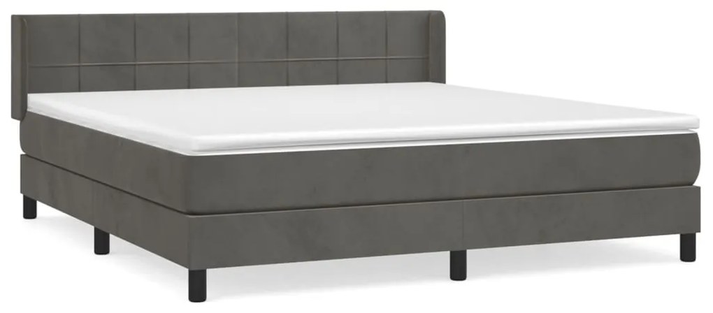 ΚΡΕΒΑΤΙ BOXSPRING ΜΕ ΣΤΡΩΜΑ ΣΚΟΥΡΟ ΓΚΡΙ 180X200 ΕΚ. ΒΕΛΟΥΔΙΝΟ 3130974