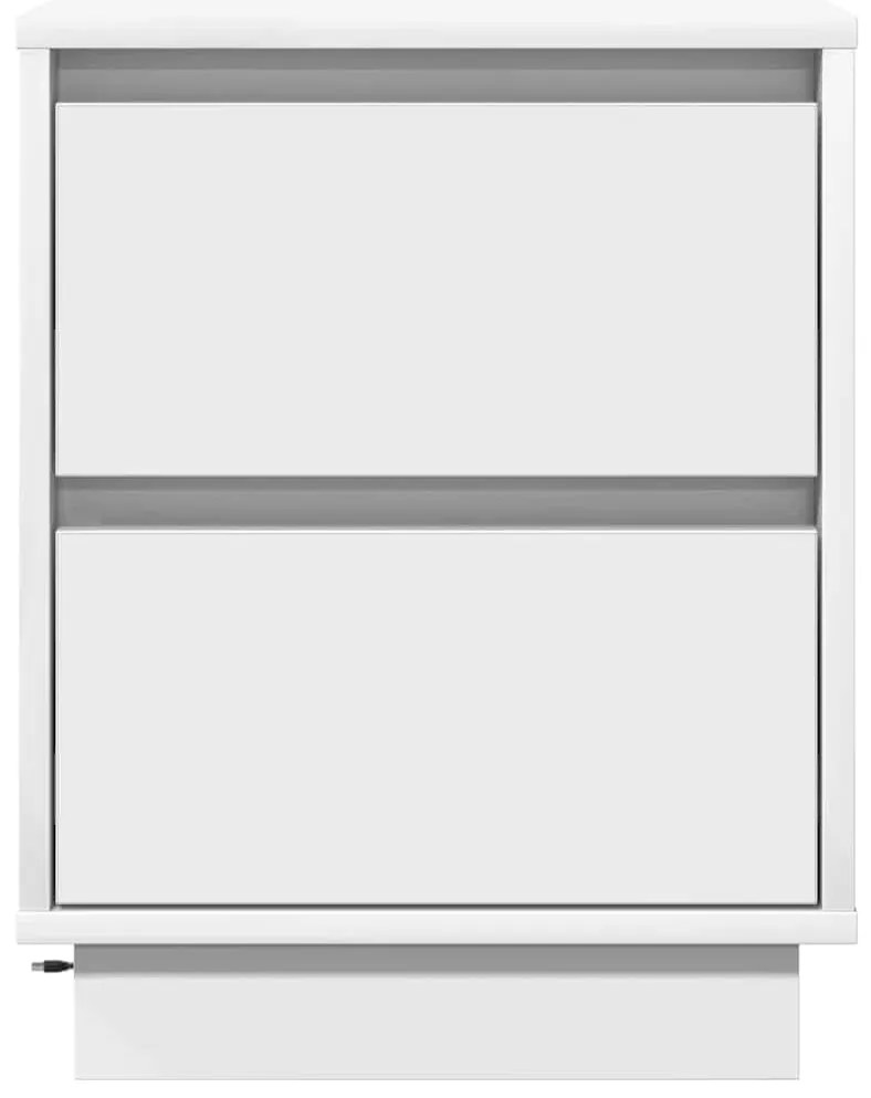 vidaXL Κομοδίνο με συρτάρι Λευκό 39 x 34.5 x 50 εκ. Επεξεργασμένο ξύλο