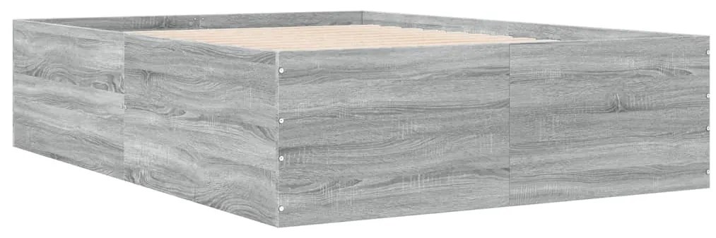 vidaXL Πλαίσιο Κρεβατιού Γκρι Sonoma 140x190 εκ. Επεξεργασμένο Ξύλο