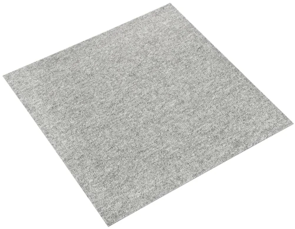 vidaXL Μοκέτα Πλακάκι 20 τεμ. Ανοιχτό Γκρι 5 μ² 50x50 εκ.