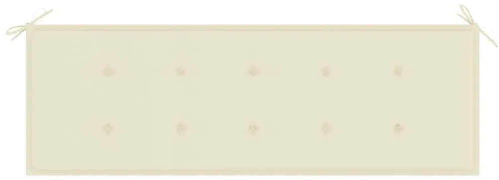 vidaXL Παγκάκι Κήπου Στοιβαζόμενο 159 εκ. Μασίφ Ξύλο Teak & Μαξιλάρι