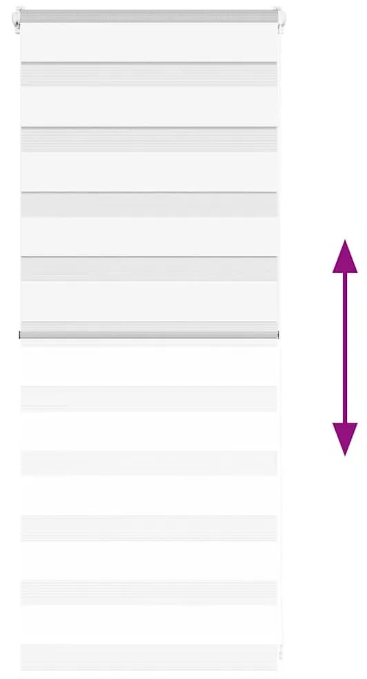 vidaXL Ζέβρα τυφλή Λευκό Πλάτος υφάσματος 55,9 εκ. Πολυεστέρας