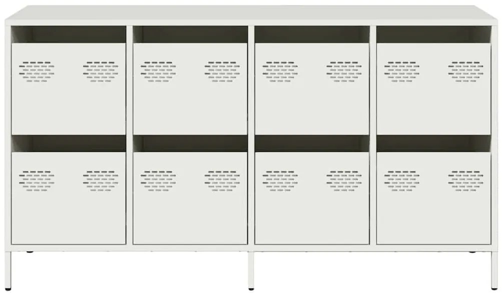 vidaXL Sideboard Λευκό 135x39x73,5 cm Ατσάλι ψυχρής έλασης