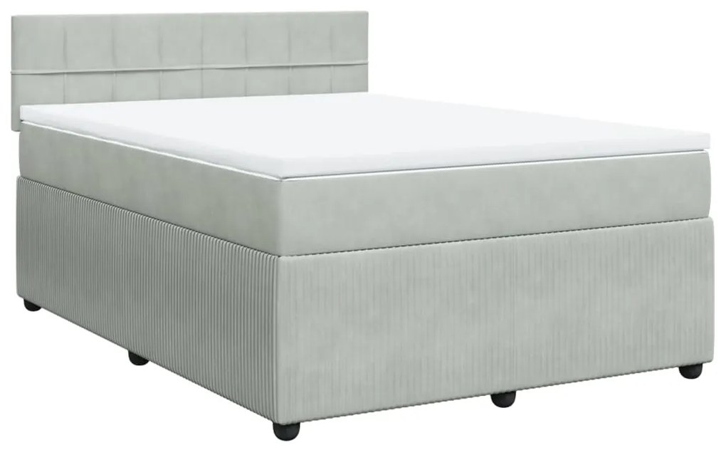 ΚΡΕΒΑΤΙ BOXSPRING ΜΕ ΣΤΡΩΜΑ ΑΝΟΙΧΤΟ ΓΚΡΙ 140X200 ΕΚ. ΒΕΛΟΥΔΙΝΟ 3290058