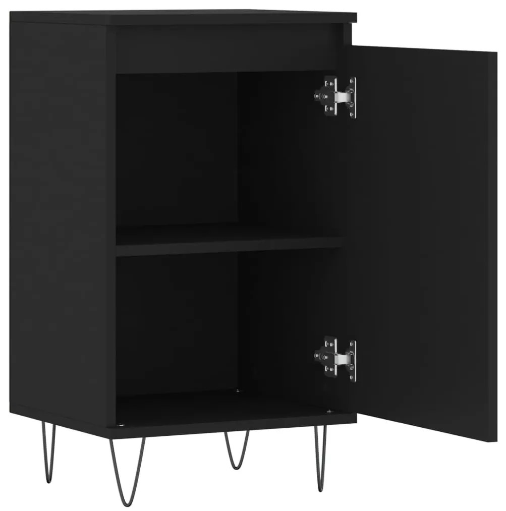 vidaXL Ντουλάπια 2 τεμ. Μαύρα 40 x 35 x 70 εκ. από Επεξεργασμένο Ξύλο