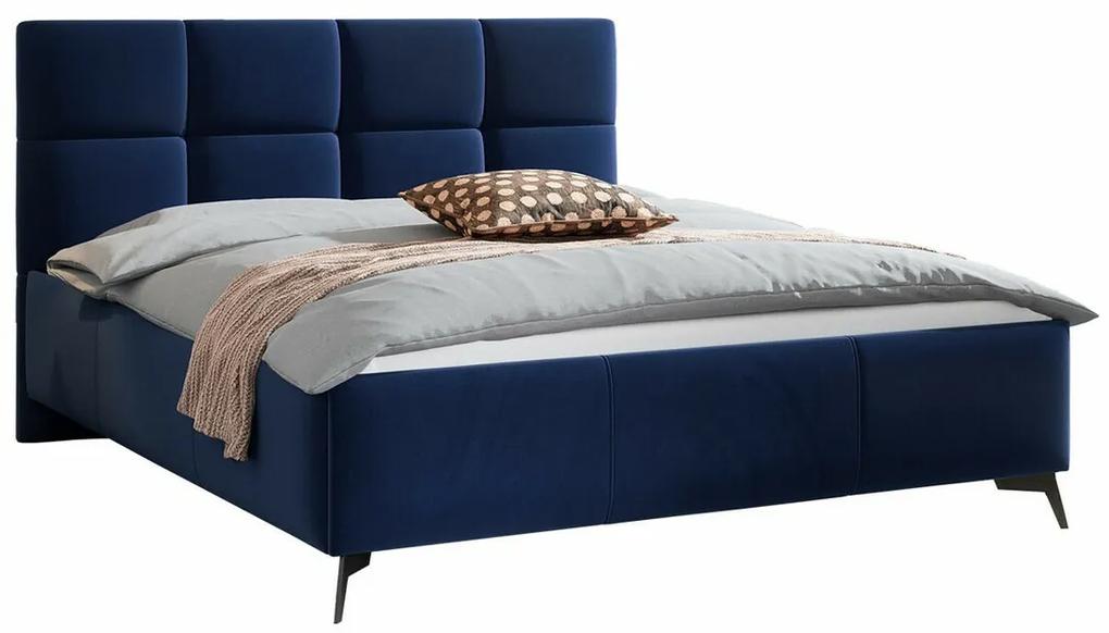 Κρεβάτι Beloit 101, Διπλό, Μπλε, 160x200, Ταπισερί, Τάβλες για Κρεβάτι, 169x216x106cm, 90 kg | Epipla1.gr