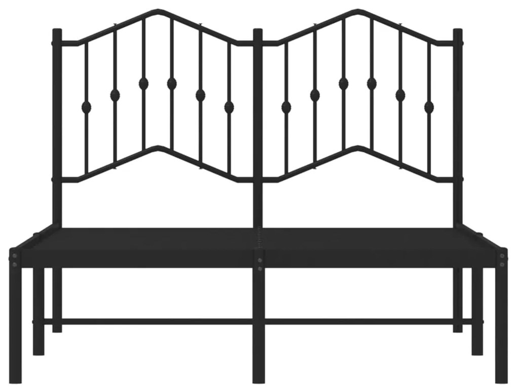 vidaXL Πλαίσιο Κρεβατιού με Κεφαλάρι Μαύρο 120 x 190 εκ. Μεταλλικό
