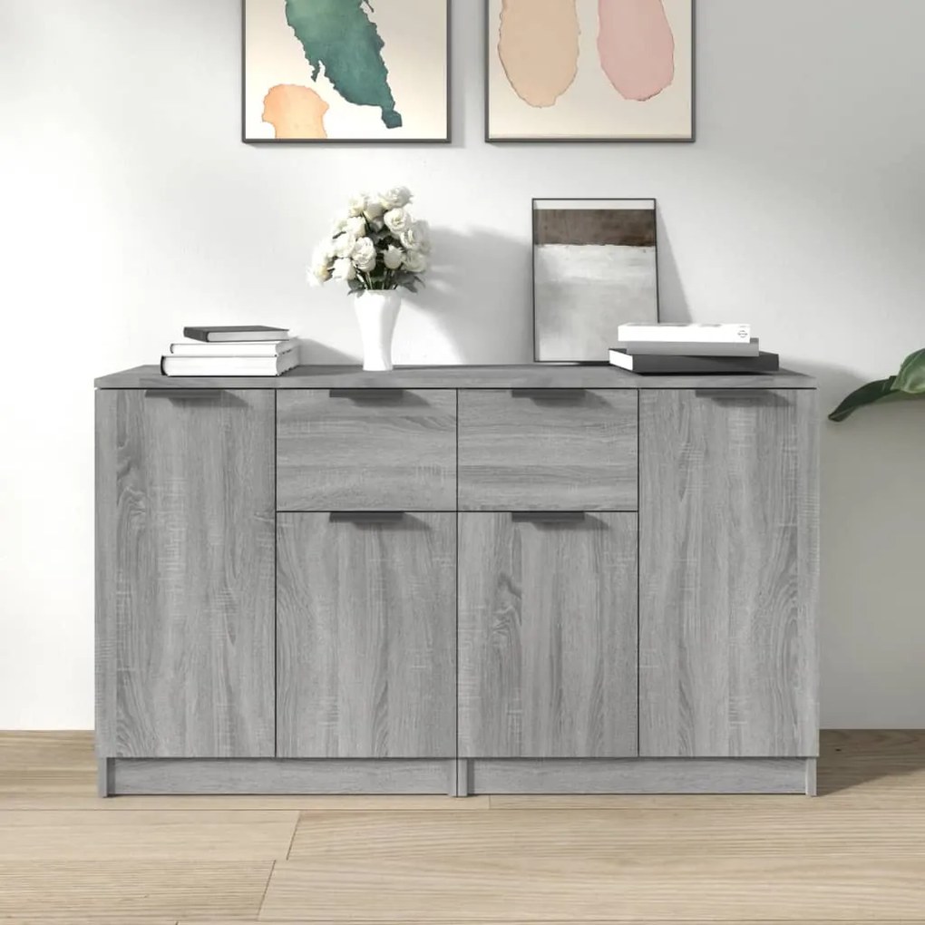 vidaXL Ντουλάπι 2 τεμ. Γκρι Sonoma 60x30x70 εκ. από Επεξεργασμένο Ξύλο