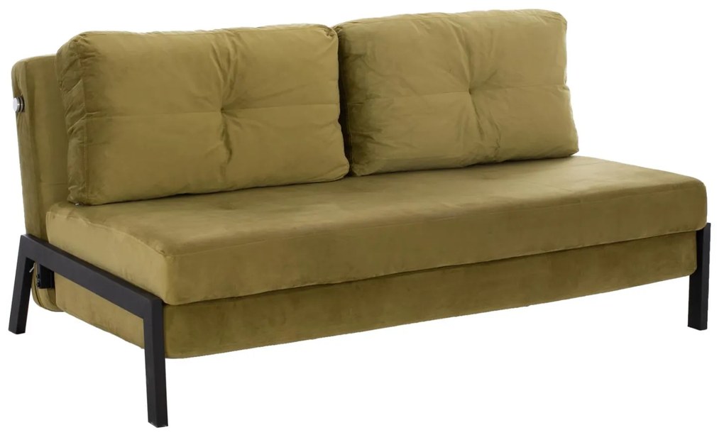 SOFA BED VELVET OLIVE GREEN  150x87x79 cm.